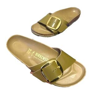 Birkenstock Madrid Big Buckle Green Sandals size 39 Reg NWT